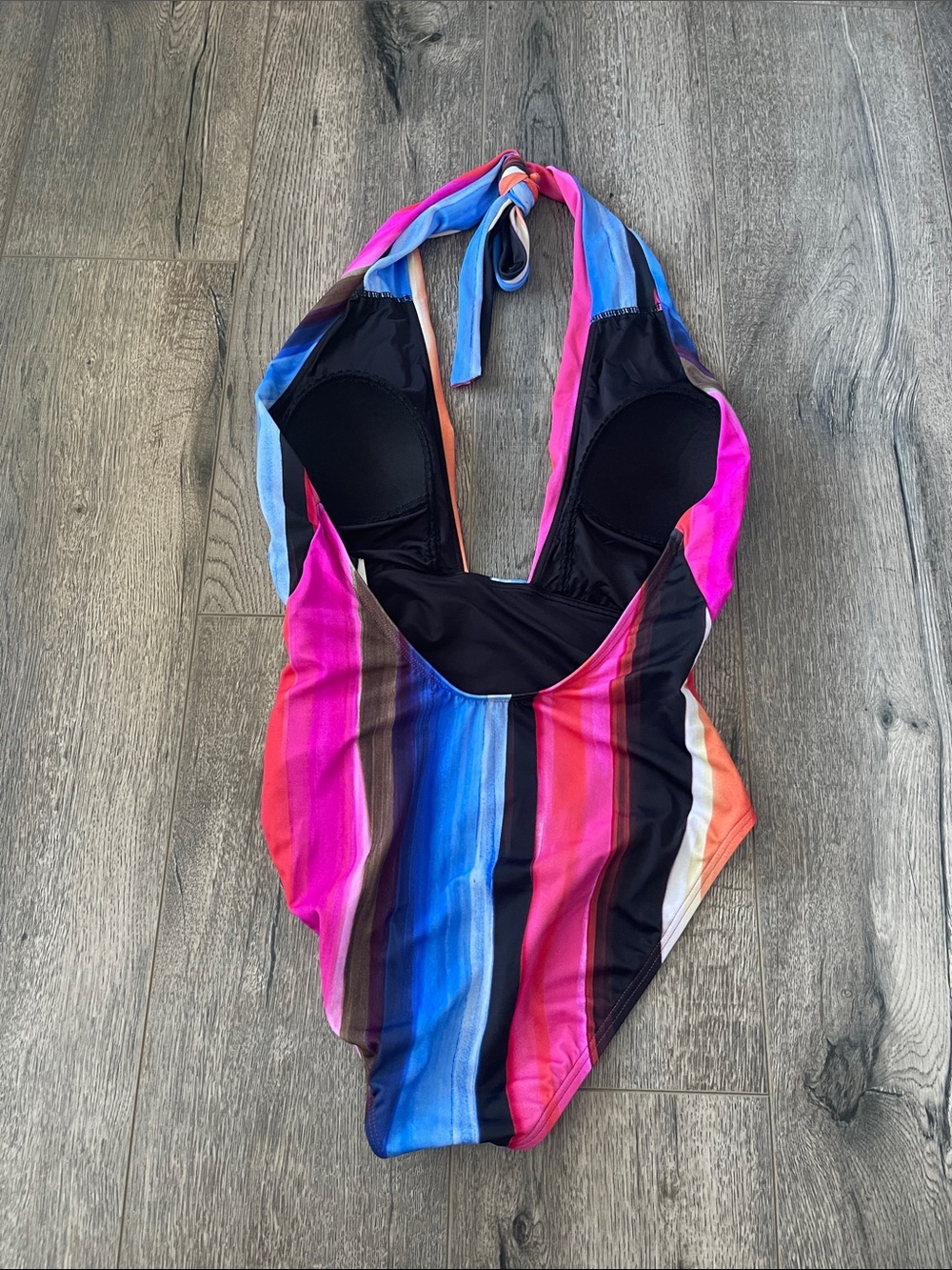 La Blanca Multicolor Halter Stripe One-Piece Swimsuit - Picture 4 of 11